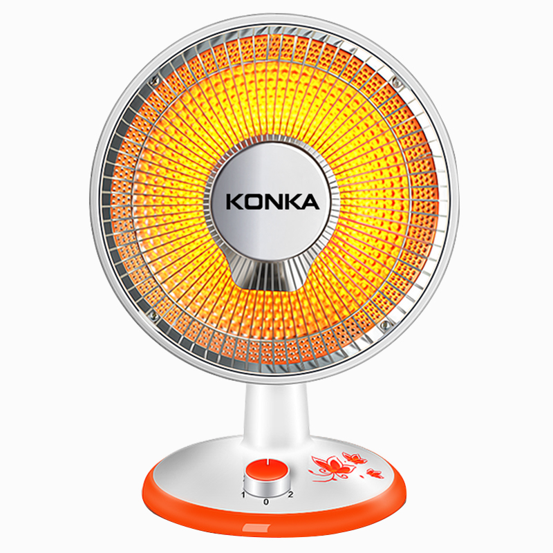 康佳小太阳取暖器家用电暖气热扇暖风机速热节能省电小型烤火炉器 白色加大延长线款