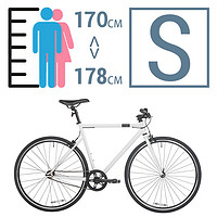迪卡侬（DECATHLON）speed500城市通勤超轻自行车公路男女单速单车OVB1 白色-S码(170-178 CM) 28英寸 单速 x