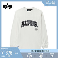 ALPHA INDUSTRIES 男女同款新品贴布刺绣全棉廓形长袖T恤1029LXL