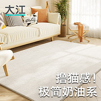 DAJIANG 大江 羊羔絨地毯客廳 沙發茶幾臥室地毯免洗160x230cm 素雅