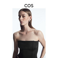 COS 女装 修身版型短款拼接式抹胸马甲黑色2023冬季新品1203740001
