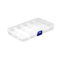 SMVP 多格零件盒电子元件透明塑料乐高收纳盒小螺丝配件工具分类格样品 15格可拆分