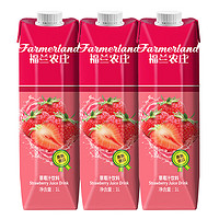 福蘭農莊 草莓汁 希臘原裝進口 0脂大瓶果汁飲料1L*3瓶年貨節送禮