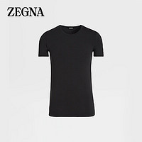 杰尼亚 Zegna）22秋冬男士黑色弹力莫代尔 T 恤N2M20-010-001-L