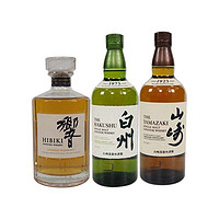 SUNTORY 三得利 三劍客山崎1923年 白州1973 響和風醇韻麥芽威士忌無盒*3瓶