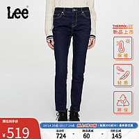 LeeXLINE433修身高腰保暖女牛仔裤深蓝LWB100433204-Y 深蓝色(裤长29) 26(100-110斤可选)