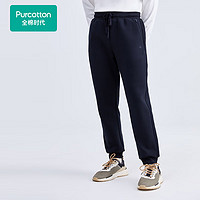 全棉时代（PurCotton）2023冬男士针织空气层长裤 185/92A 黑色,1条装 黑色 165/S