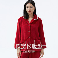 HUXI 乎兮 秋冬可外穿情侣加绒加厚长袖长裤家居套装女士睡衣