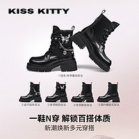 Kiss Kitty KISSKITTY加绒丹宁牛仔靴冬短靴厚底马丁靴