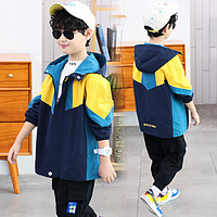 最最 童装男童外套春秋季装2023韩版中大儿童夹克宽松休闲风衣