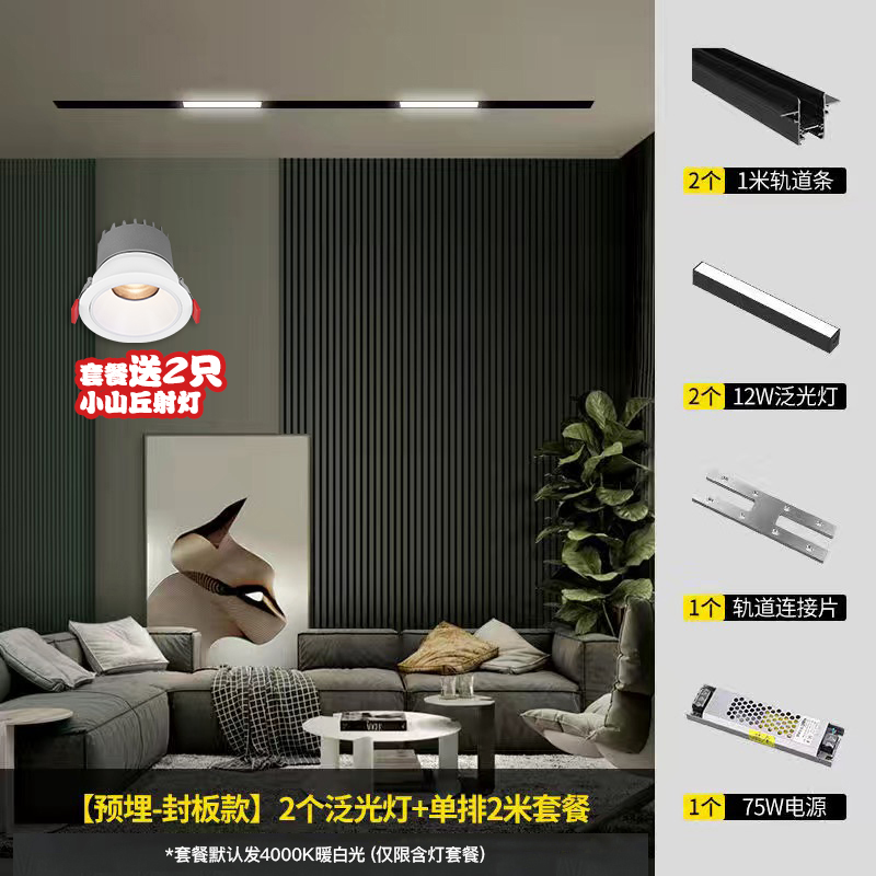雷士 NVC   Lighting磁吸轨道灯 A套餐2米轨道2灯
