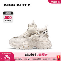 Kiss Kitty KISSKITTY兔兔老爹鞋2023真皮厚底运动鞋休闲跑步鞋