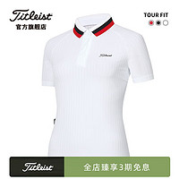 泰特利斯 高尔夫服装女士短袖23夏季TOUR FIT女装速干防晒polo衫 白色 M