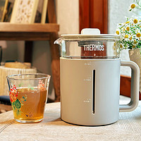 THERMOS 膳魔師 養生壺 煮茶壺 燒水壺 帶茶漏煮茶器8小時保溫迷你養生壺 1.2L EHA-1613E-B