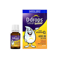 Ddrops滴卓思drops新生儿童d3滴剂宝宝维 VD3婴幼儿维生素钙吸收DD小滴瓶 D600iu 0.5ml/盒