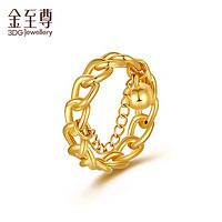 金至尊（3D-GOLD)黄金戒指硬足金链条戒指环扣固扣女戒定价 12号-金重2.72克
