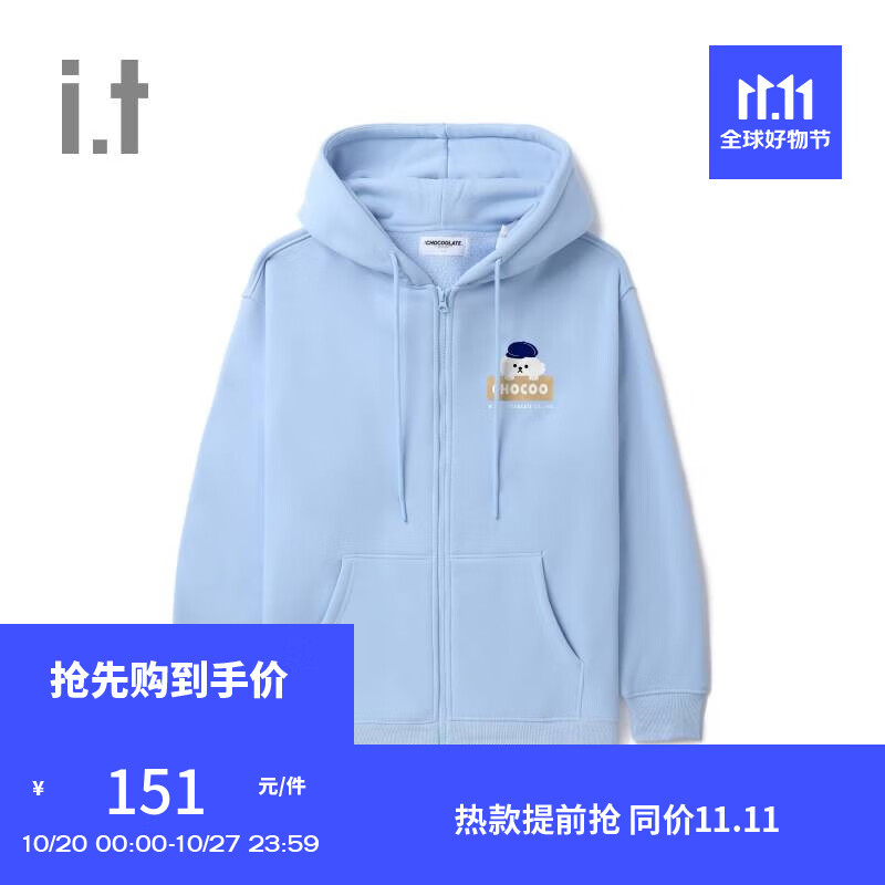 :CHOCOOLATE it 款拉链连帽卫衣青春时尚CLSWU05L BLX/蓝色 XS