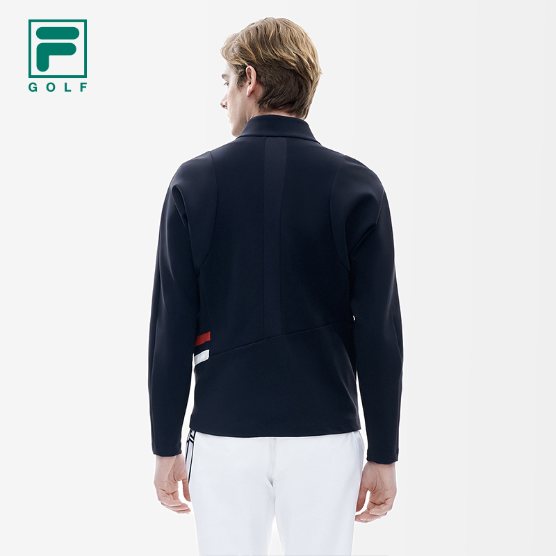 FILA斐乐男士运动棉衣短款户外休闲薄款高尔夫LOGO印花外套