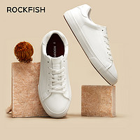 RockFish 小白鞋女板鞋2023秋冬新款运动休闲皮面百搭厚底增高女鞋