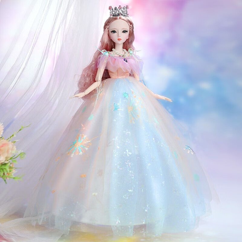 优起60厘米洋娃娃爱莎公主巴比娃娃小女孩玩具超大号智能音乐礼盒装 莉娜公主 灯光音乐版【送32CM娃娃】