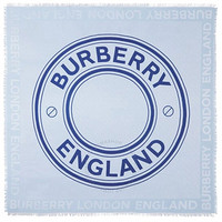 BURBERRY 博柏利 淡藍色徽標 TB Monogram 提花真絲羊毛圍巾