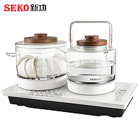 SEKO 新功 底部全自动上水电热水壶家用玻璃烧水壶茶台一体电茶炉W6
