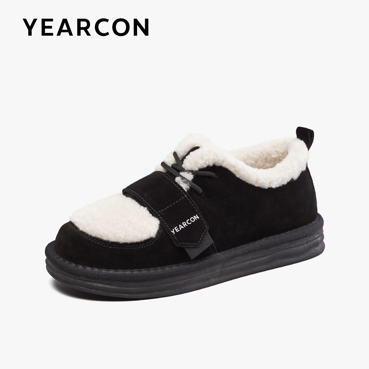 意尔康雪地靴女加绒加厚防滑短靴毛毛鞋女低帮棉鞋子