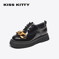 Kiss Kitty KISSKITTY新款欧美学院风可甜可酷圆头纯色粗跟单鞋SA21527-86
