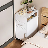 卓禾 床头柜现代简约小型带滚轮可移动卧室床边窄缝储物柜子床头置物架