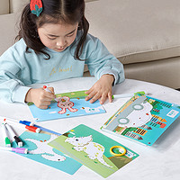 章紫光 幼儿可擦写数字连线绘画卡儿童画画本初学者涂色绘本宝宝填色书