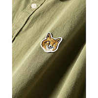 英国小狐狸经典狐狸刺绣长袖衬衫男士纯棉宽松衬衣