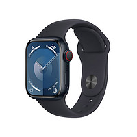 Apple 苹果 Watch Series 9 智能手表41毫米午夜色铝金属表壳午夜色运动型表带S/M 电话手表MRJH3CH/A