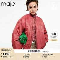 maje 秋冬女装时尚宽松刺绣棒球领拉链夹克棉服棉衣外套MFPBL00566