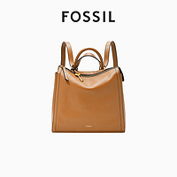FOSSIL 女士包包牛皮欧美时尚纯色通勤大容量休闲大学生双肩包背包