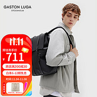 Gaston Luga 电脑双肩包男女皮大容量书包男潮旅行背包防泼水环保材质 典雅黑