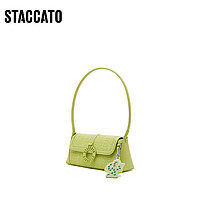 STACCATO 思加圖 2023新款極光綠法棍包編織腋下包手拎單肩榛果包女X2890AX3