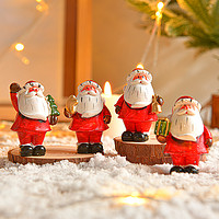 爱新奇 圣诞节装饰品圣诞老人创意树脂小摆件橱窗氛围场景布置创意道具