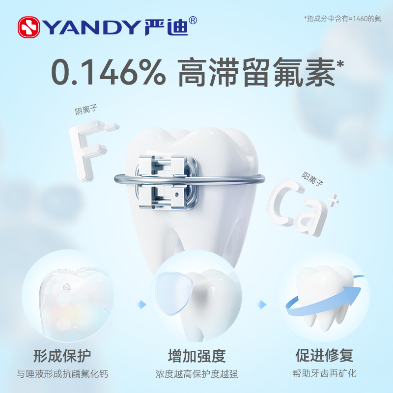 严迪正畸牙膏牙套矫正牙齿防蛀含氟牙膏美白预防龋齿