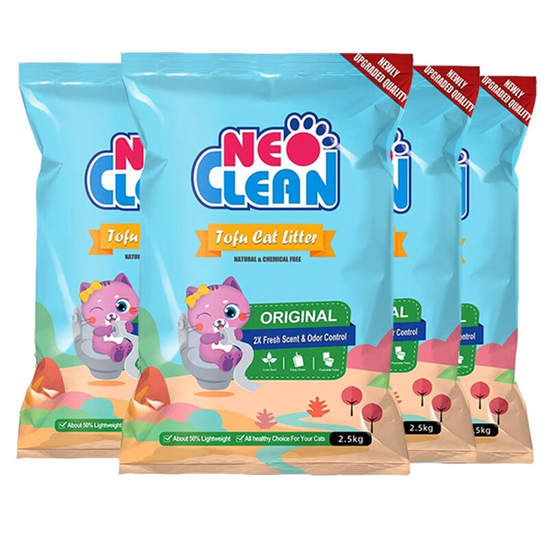 NEO CLEAN/天净 可冲厕所 豆腐猫砂  原味2.5kg*4包