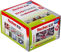 FISCHER DuoPower 6 x 50，功能强大的通用插头，采用智能双组件技术，用于固定混凝土、砖块、石膏板、刨花板等，100 个插头，无螺丝