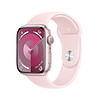 Apple 蘋果 Watch Series 9 智能手表GPS款41毫米粉色鋁金屬表殼 亮粉色運動型表帶S/M 電話手表