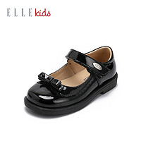 ELLE kids 童鞋女童皮鞋黑色新款公主鞋软底小女孩春秋季儿童单鞋