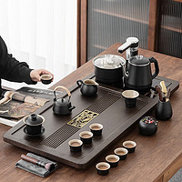 移动端、京东百亿补贴：BW 博为 黑陶茶具套装家用整套茶具功夫茶壶茶杯年年有鱼茶盘