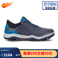 ecco 愛步 高爾夫球鞋BIOM G3 CLEATED GOLF時尚舒適 耐磨穩定 防水男士防滑釘高爾夫鞋 藍色 40碼