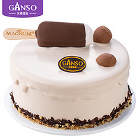 Ganso 元祖食品 元祖（GANSO）6号元梦丝巧冰淇淋蛋糕580g x梦龙联名生日蛋糕动物奶油同城配送
