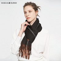 玛丽亚.古琦（MARJA KURKI）羊绒围巾女士冬季 简约竖条纹保暖披肩 围巾通用款 城市丛林 棕色