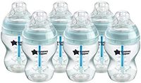 汤美星 防胀气婴儿奶瓶,天然造型奶嘴和特殊防胀气排气系统,260毫升,6件套