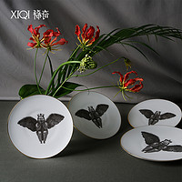 稀奇 藝術家居現代簡約擺件天使圖案圓盤子墻面裝飾陶瓷掛飾