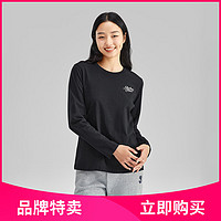 SKECHERS 斯凯奇 柔软亲肤纯棉长袖t恤女23年秋季长袖运动t恤女打底上衣