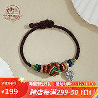 布达拉宫白度母三色藏式s925银手绳小众原创设计西藏民族风手链 度母三色藏式手绳